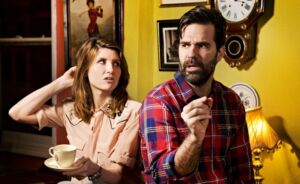 Sharon Horgan and Rob Delaney at Norman's Coach and Horses, Soho.