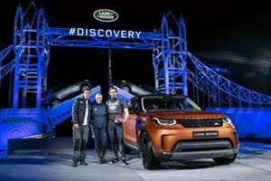 Bear Grylls, Zara Phillips and Ben Ainslie were among those present (photo: Landrover)